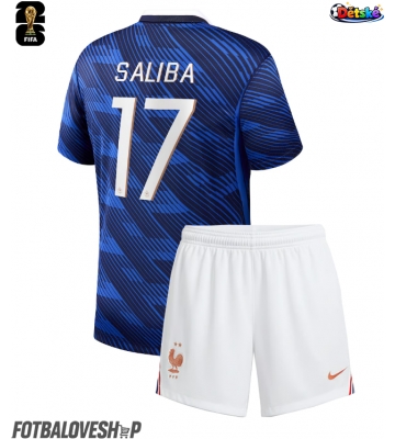 Francie William Saliba #17 Dětské Domácí Dres MS 2026 Krátký Rukáv (+ trenýrky)